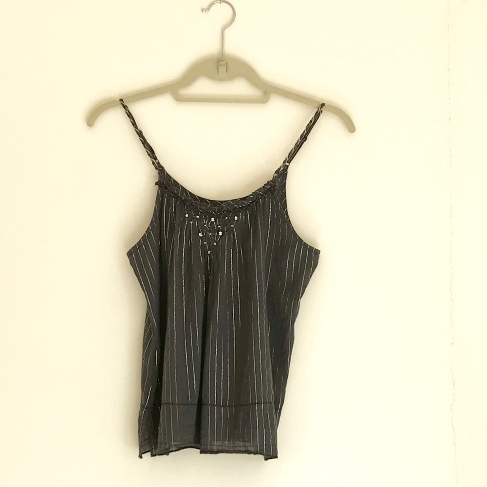 AERIE Metallic Pinstripe Spaghetti Strap Top